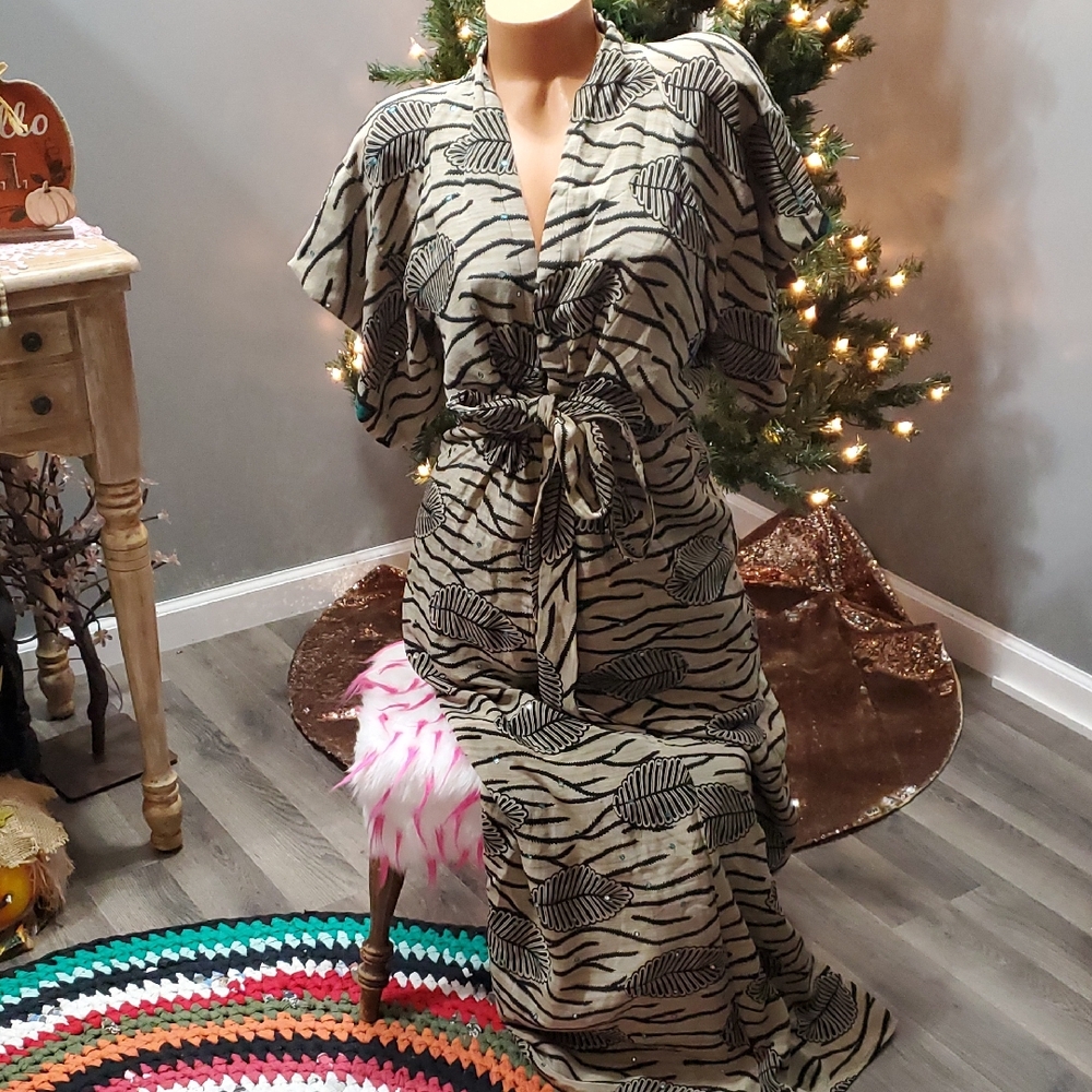 ANNAHMOL hand crafted bohemian silk dress M/L